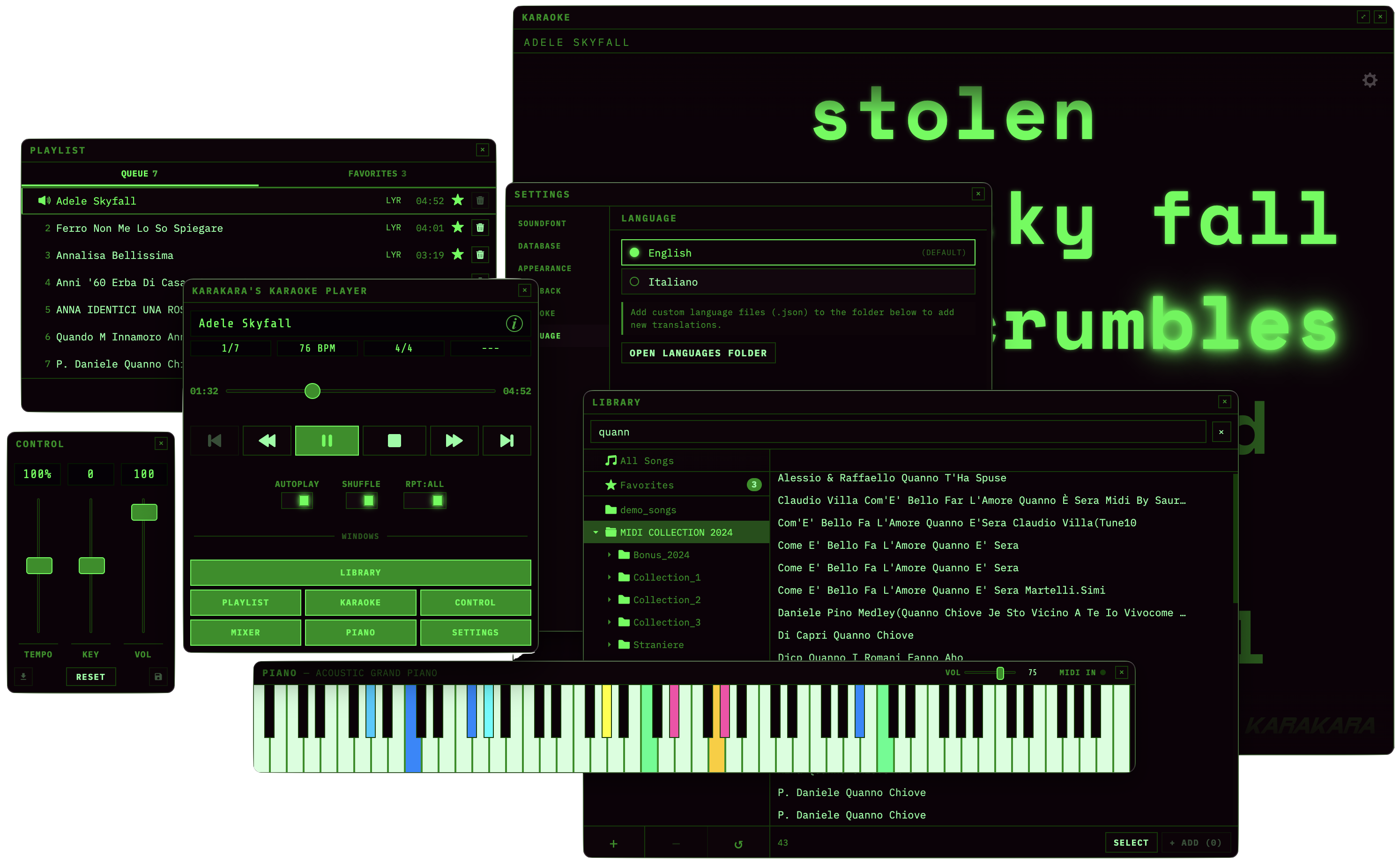 Karakara Matrix Terminal theme — phosphor green on black